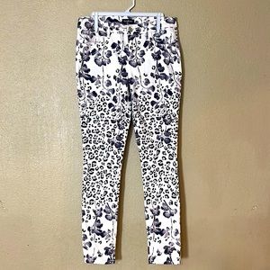 Bebe Floral Print Stretch Jeans